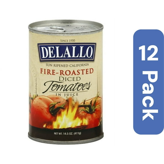 Delallo Fire Roasted Diced Tomatoes 14.5 oz (Pack Of 12)