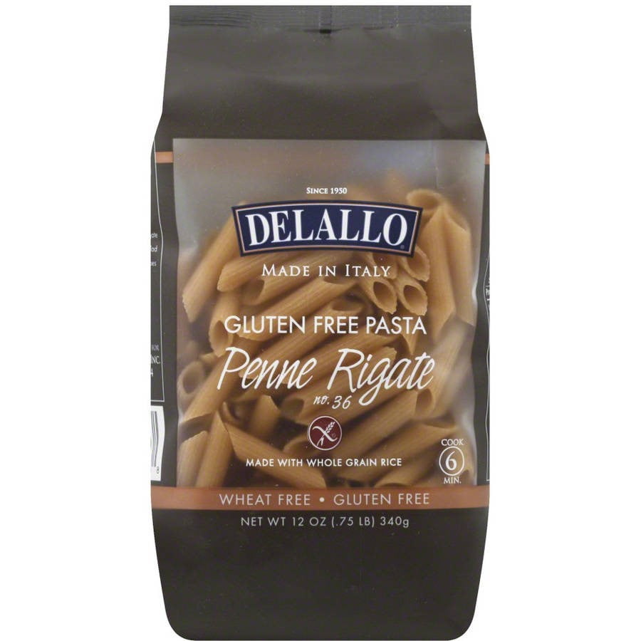 Delallo Gluten Free Whole Grain Penne Rigate Pasta, 12 oz, (Pack of 12)