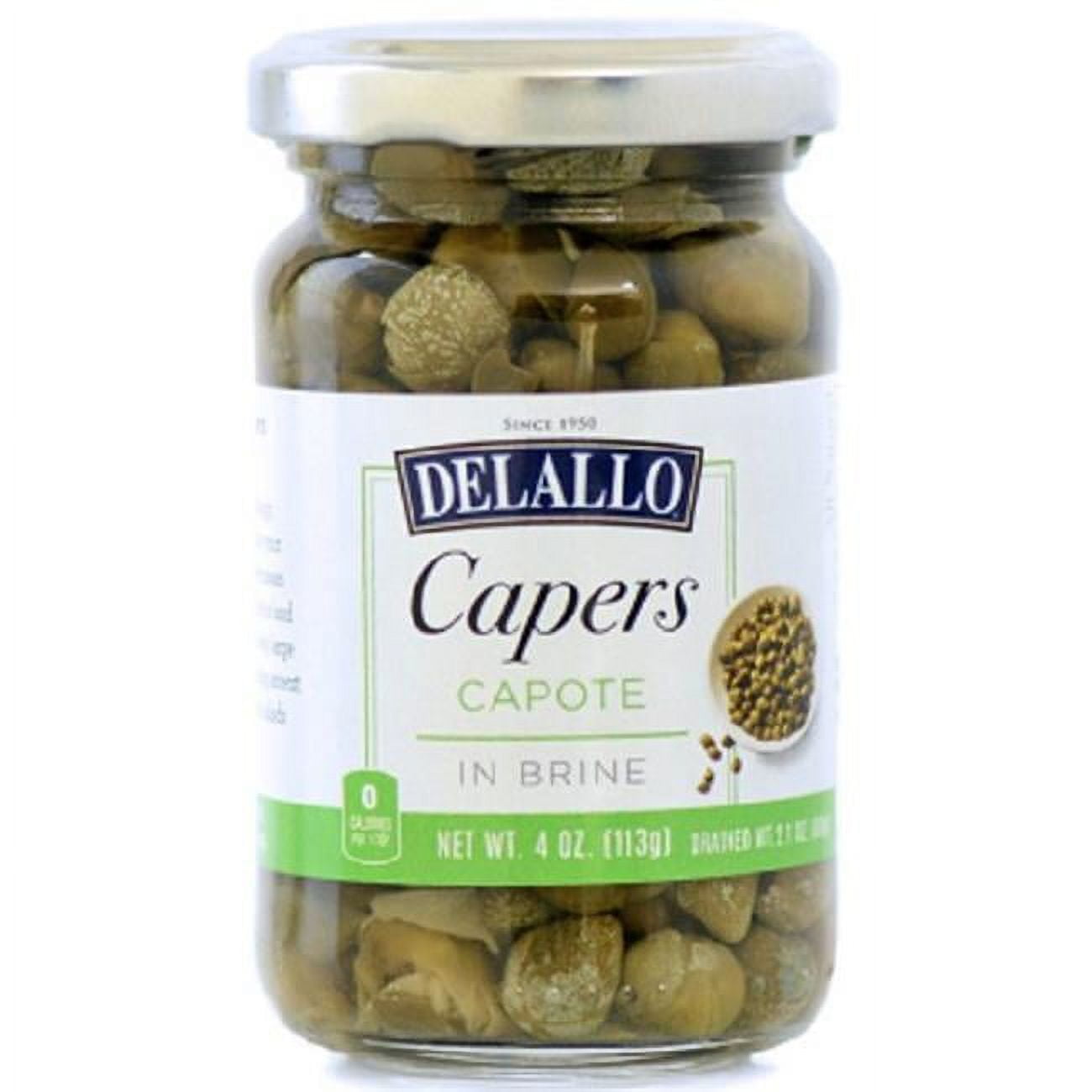 Delallo KHLV00312128 Capote in Brine Capers, 4 oz