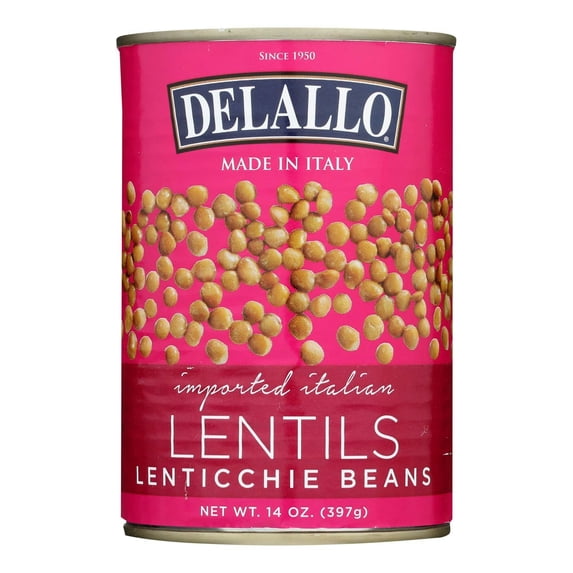Delallo Lentils 14 oz (Pack Of 12)