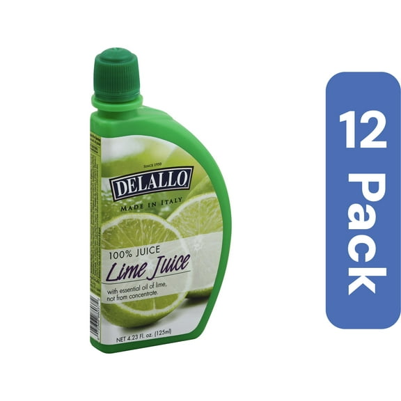 Delallo Lime Juice Slices 4.23 fl oz (Pack of 12)