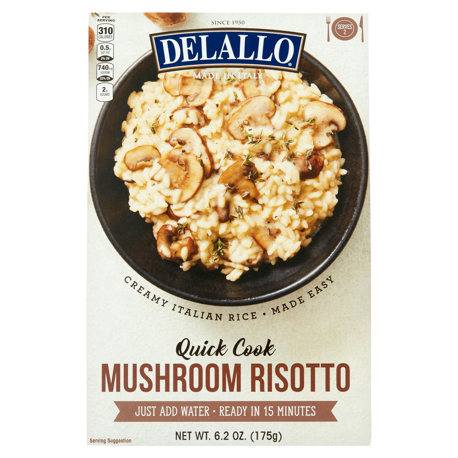 Delallo Mushroom Risotto Rice 6.2 oz (Pack Of 6)