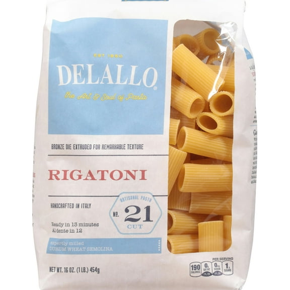 Delallo Rigatoni #21 16 oz (Pack Of 8)