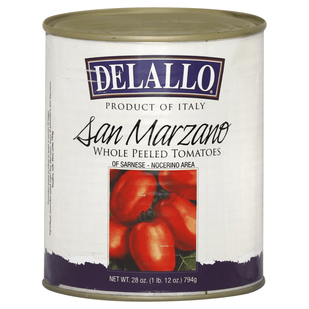 Delallo Whole Peeled San Marzano Tomatoes, 28 oz [Pack of 12]