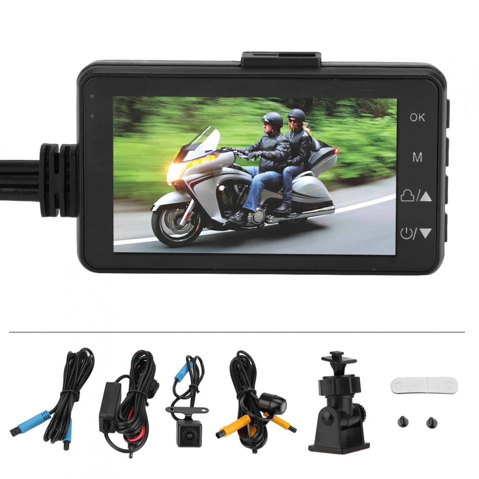 Delaman Motorcycle Dash Cam Camera, Motorcycle 720P Dash Camera Video Recorder Cam HD DVR 120 Degree Lens Sportbike Recording DVR with 3 inch LCD Black