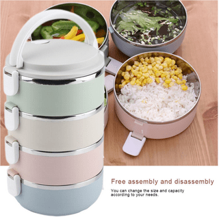 Windfall Stackable Lunch Box, Stainless Steel Thermal Insulated Bento Lunch Container, Leakproof Food Storage Container for Office Kids Bento Picnic