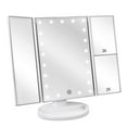 thumbnail image 1 of Delaman Tri-Fold Lighted Vanity Mirror with 21 LED Lights, Touch Screen and 3X/2X/1X Magnification, Two Power Supply Modes Make Up Mirror,Travel Mirror, 1 of 6