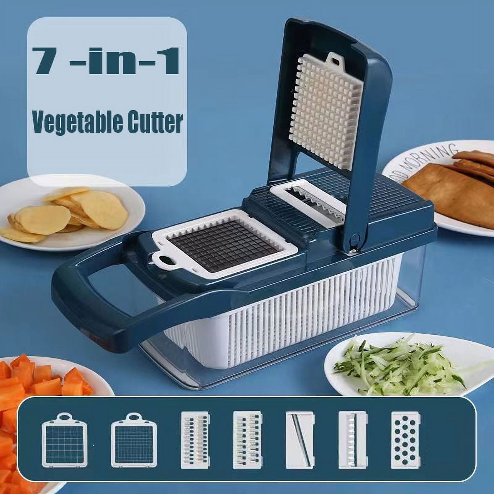 Delaman Vegetable Chopper, Slicer, Cutter and Grater 7 in 1 Vegetable