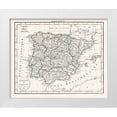 thumbnail image 1 of Delamarche 14x12 White Modern Wood Framed Museum Art Print Titled - Spain Portugal - Delamarche 1823, 1 of 4