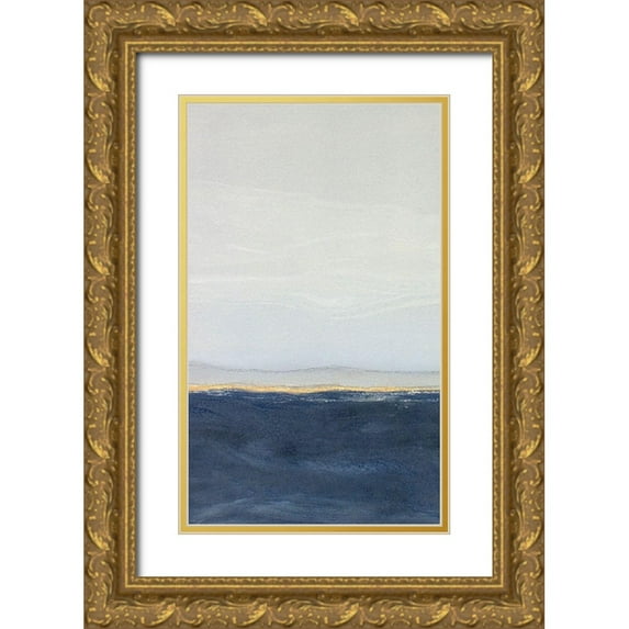 Delamater, Rob 12x18 Gold Ornate Wood Framed with Double Matting Museum Art Print Titled - View to the Shore Diptych I