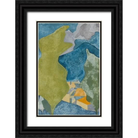 Delamater, Rob 17x24 Black Ornate Wood Framed with Double Matting Museum Art Print Titled - French Village II