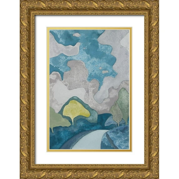 Delamater, Rob 17x24 Gold Ornate Wood Framed with Double Matting Museum Art Print Titled - French Village III