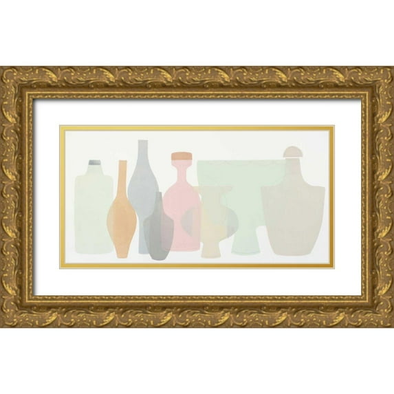 Delamater, Rob 18x11 Gold Ornate Wood Framed with Double Matting Museum Art Print Titled - Sweet Pottery Shapes III