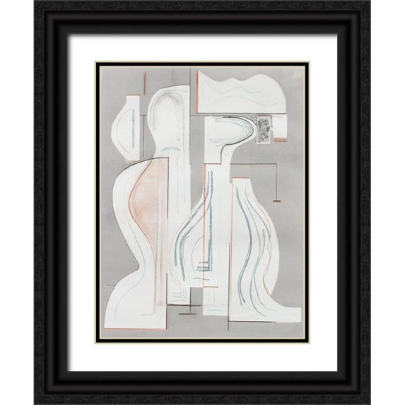 Delamater, Rob 19x24 Black Ornate Wood Framed with Double Matting Museum Art Print Titled - Pottery Forms V