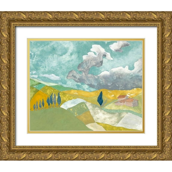 Delamater, Rob 24x20 Gold Ornate Wood Framed with Double Matting Museum Art Print Titled - Tuscan Plein Air I