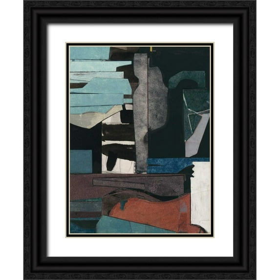 Delamater, Rob 25x32 Black Ornate Wood Framed with Double Matting Museum Art Print Titled - Mid-Century Collage III