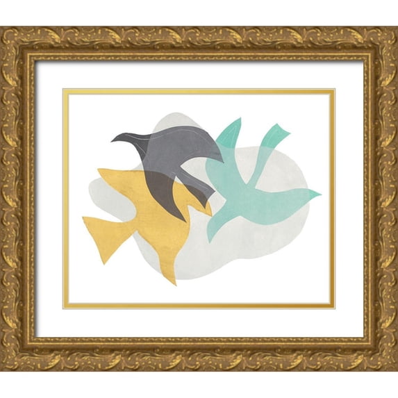 Delamater, Rob 32x26 Gold Ornate Wood Framed with Double Matting Museum Art Print Titled - Peace Composition I