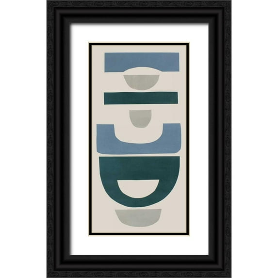 Delamater, Rob 9x14 Black Ornate Wood Framed with Double Matting Museum Art Print Titled - Primary Tribal Shapes X