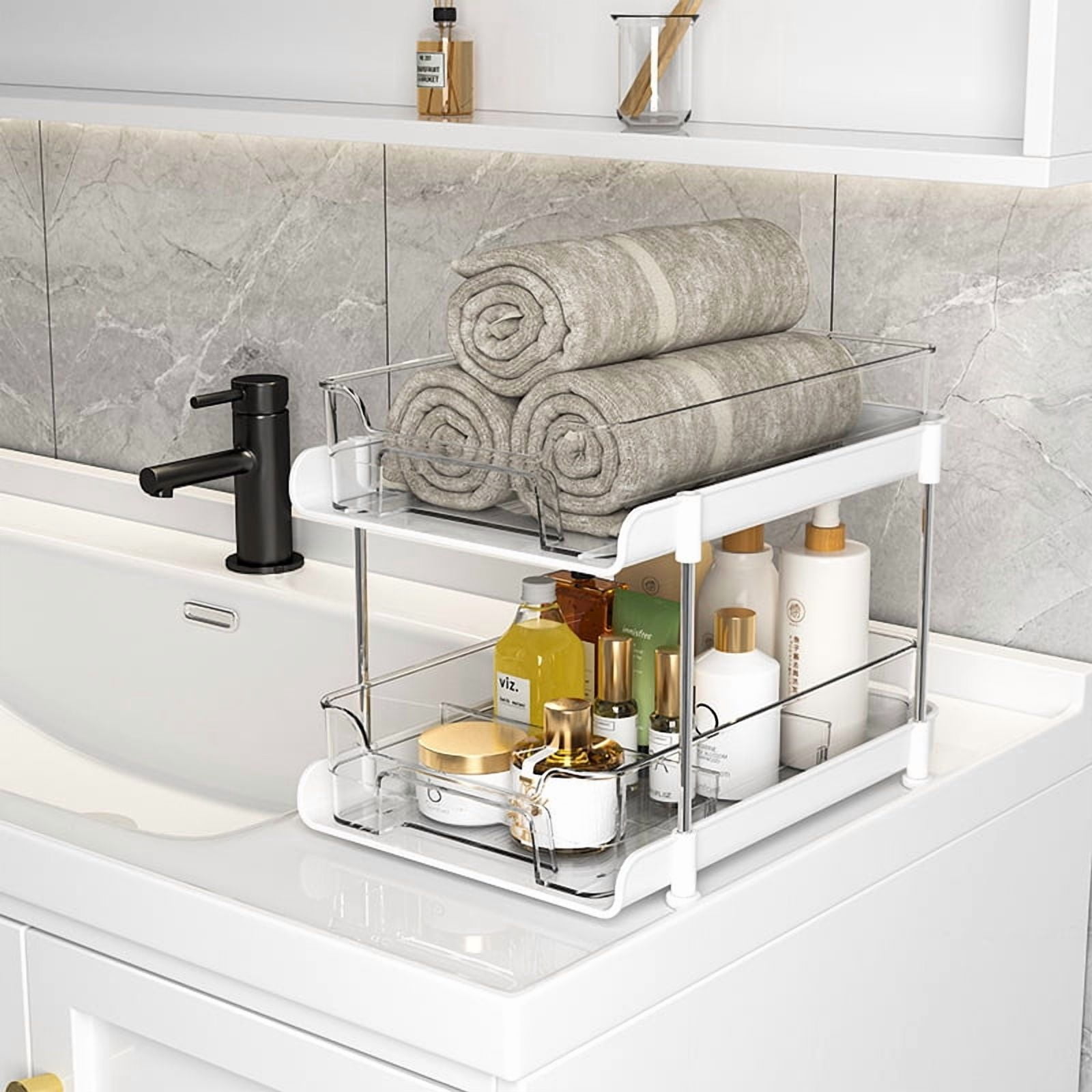 Curated visual reference: Fresh Look at Delamu 2 Tier Multi Purpose Bathroom Cabinet Organizer Pull Out