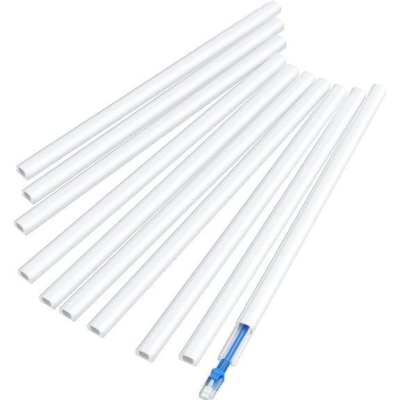 Delamu CC05 Cord Cover Wall, Delamu 142in One-Cord Cable Cover, White