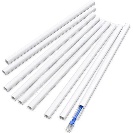 LazySpin CC05 Cord Cover Wall, 128" One-Cord Cable Cover, White