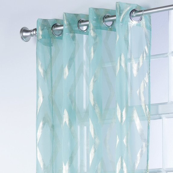 Delancey Metallic Print Sheer Grommet Window Panel