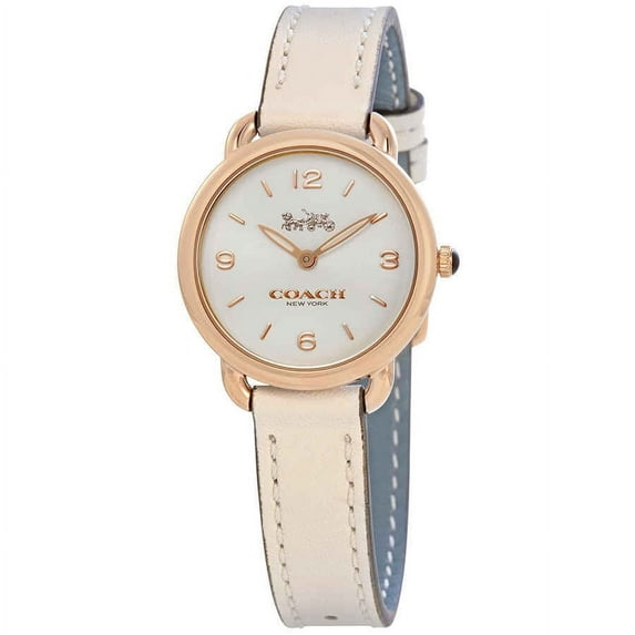 Delancey Slim White Dial White Leather Ladies Watch 14502790