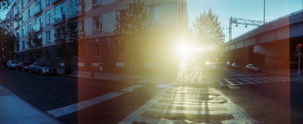Delancey Street at sunrise Lower East Side Manhattan New York City New York State USA Canvas Art - Panoramic Images (36 x 12)