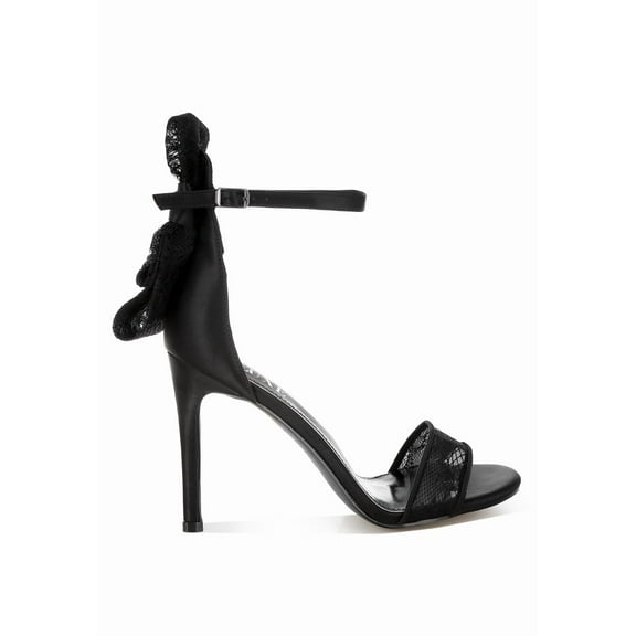 Delancy Bow Detail Lace Stiletto Sandals