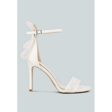 Delancy Bow Detail Lace Stiletto Sandals