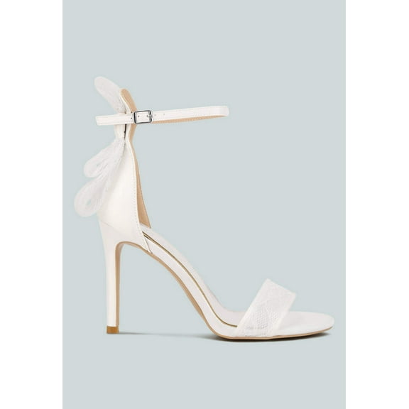 Delancy Bow Detail Lace Stiletto Sandals