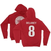 Delaney 8 Jersey Style - Denmark Soccer Cup Fan Unisex Hooded Sweatshirt (Red, Small)