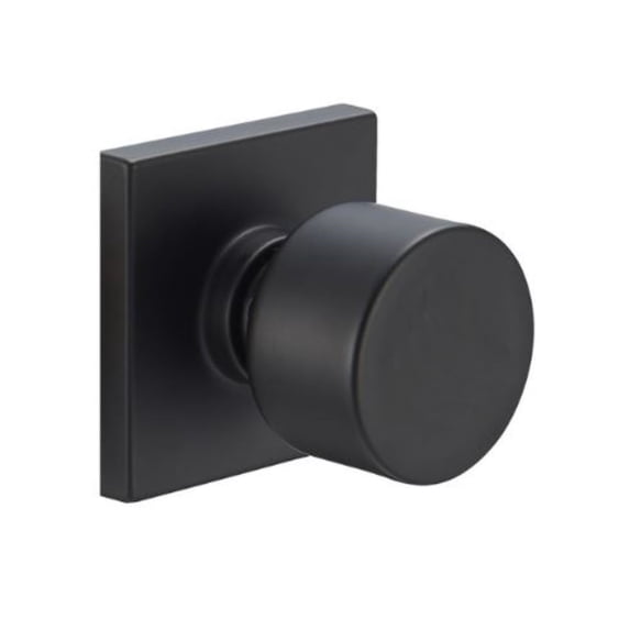 Delaney Brookhaven Dummy Door Knob in Matte Black with Square Trim