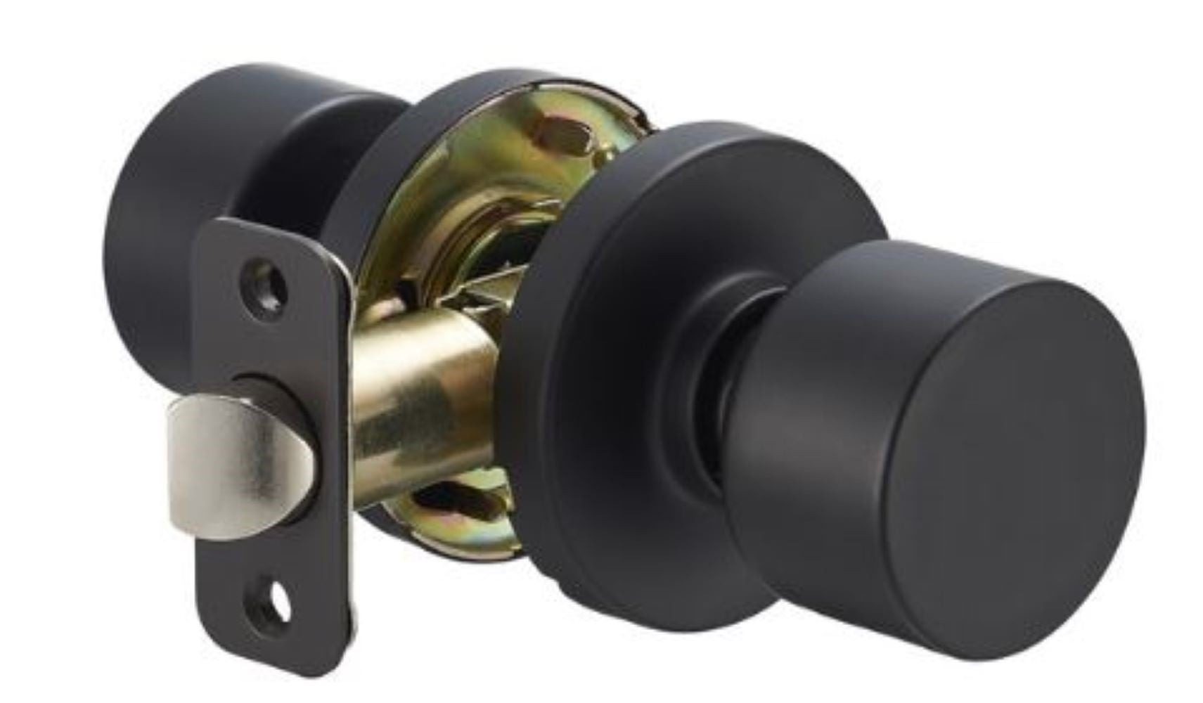 Delaney Brookhaven Passage Door Knob in Matte Black with Round Trim