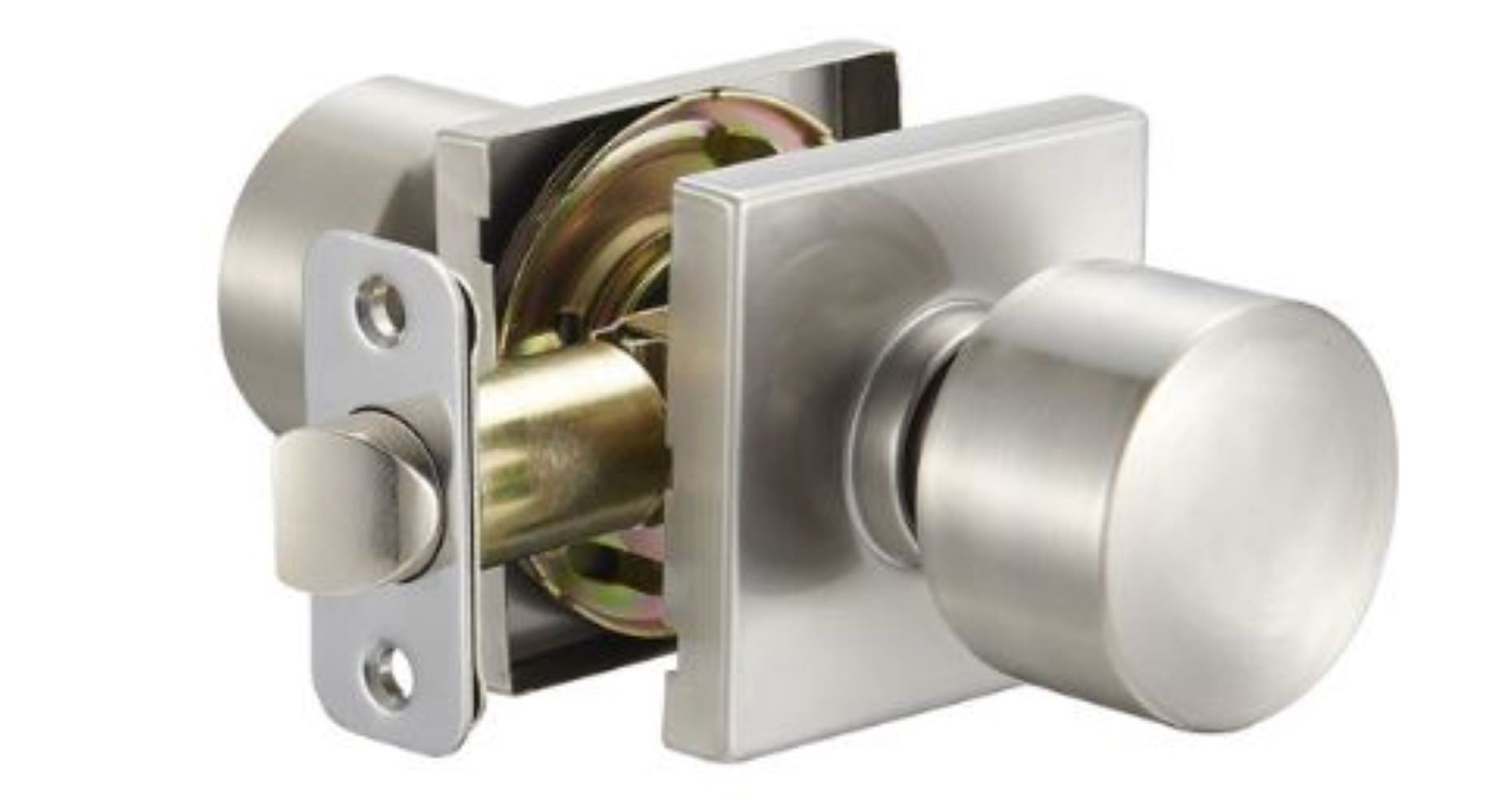 Delaney Brookhaven Passage Door Knob  in Satin Nickel with Round Trim