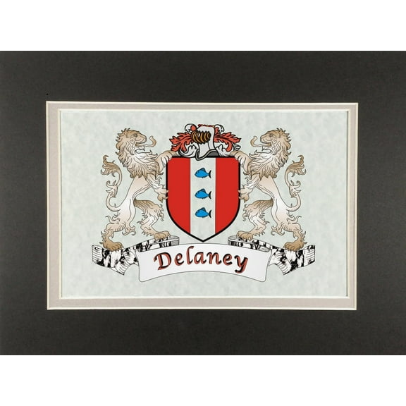 Delaney Irish Coat of Arms Print - Frameable 9" x 12"
