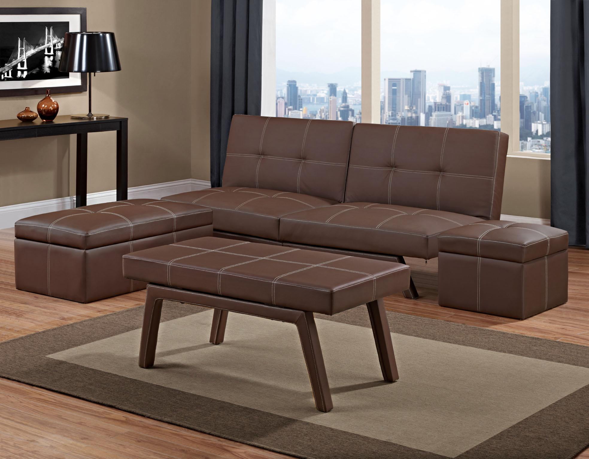 Delaney SplitBack Futon Sofa Bed, Multiple Colors Black