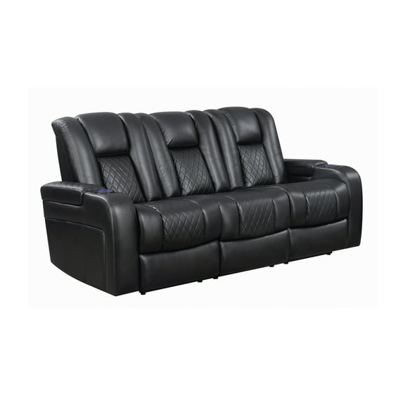 Delangelo Power^2 Sofa with Drop-down Table Black