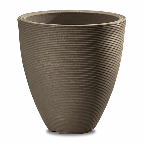 Delano Double Walled Indoor Outdoor Modern Planter - UV Safe & Frost Resistant Plant Pot for Garden, Interiors, Patio, Front Porch - Houseplant Pot, Unique Garden Pot - 16"W x 18"H (Mocha)