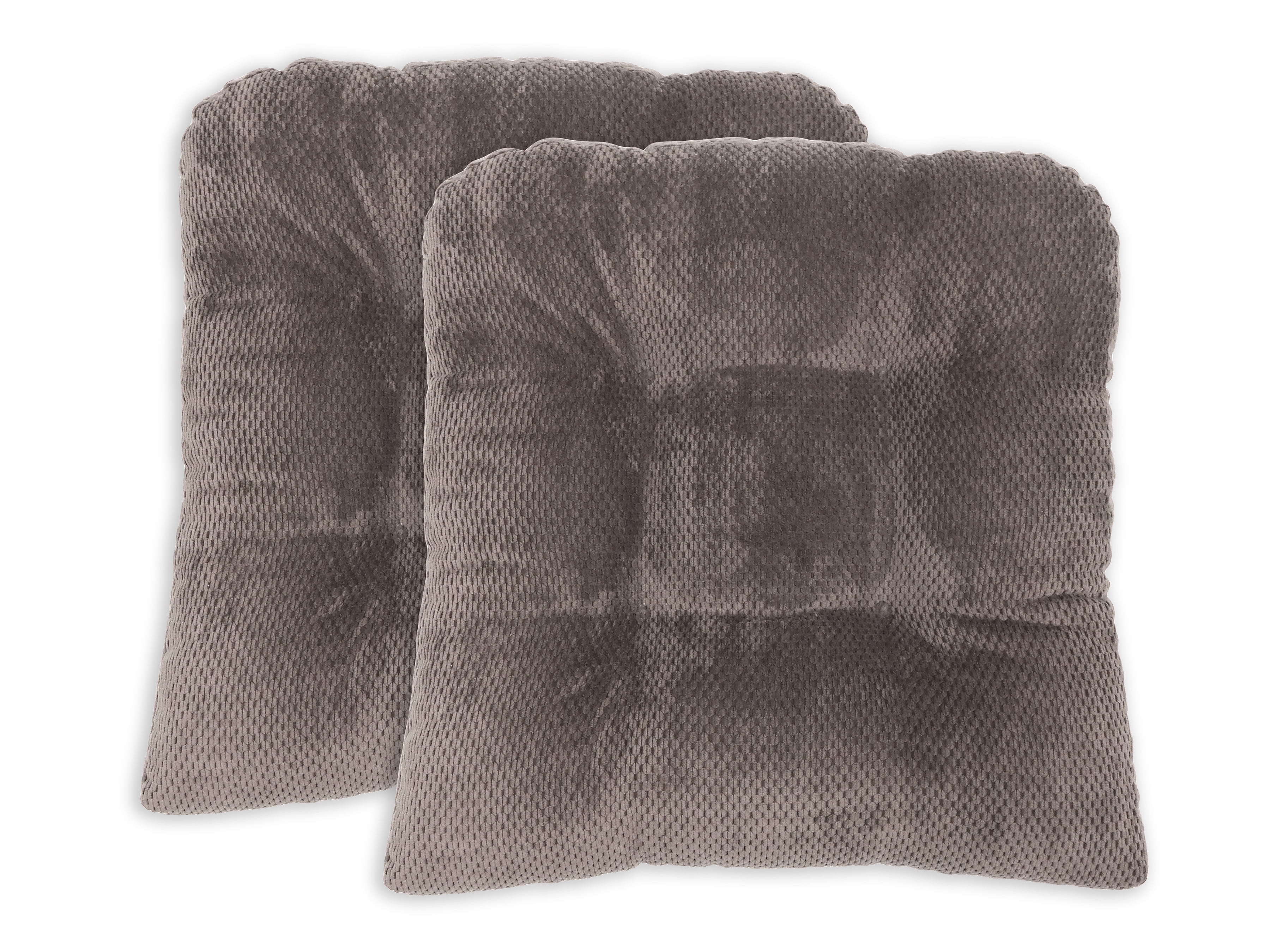 Charcoal Gray Plush Memory Foam Chair Cushions, Set of 2
