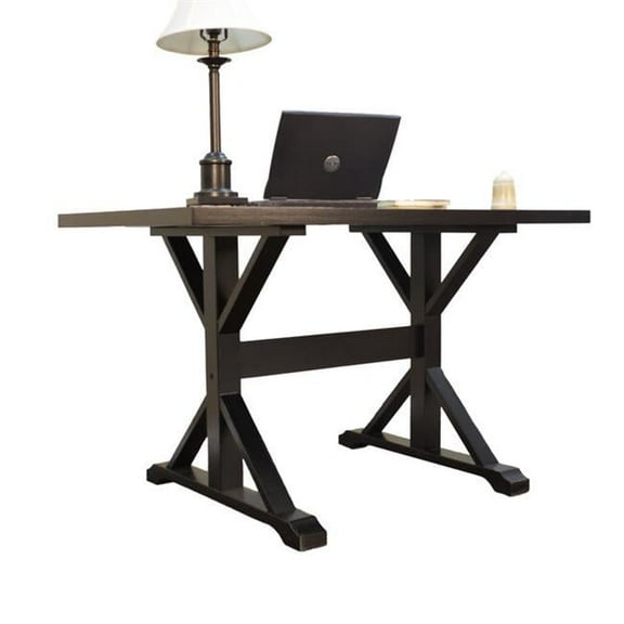 Delano Trestle Desk, Antique Black