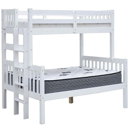 Delano Twin over Full End Ladder Bunk Bed White