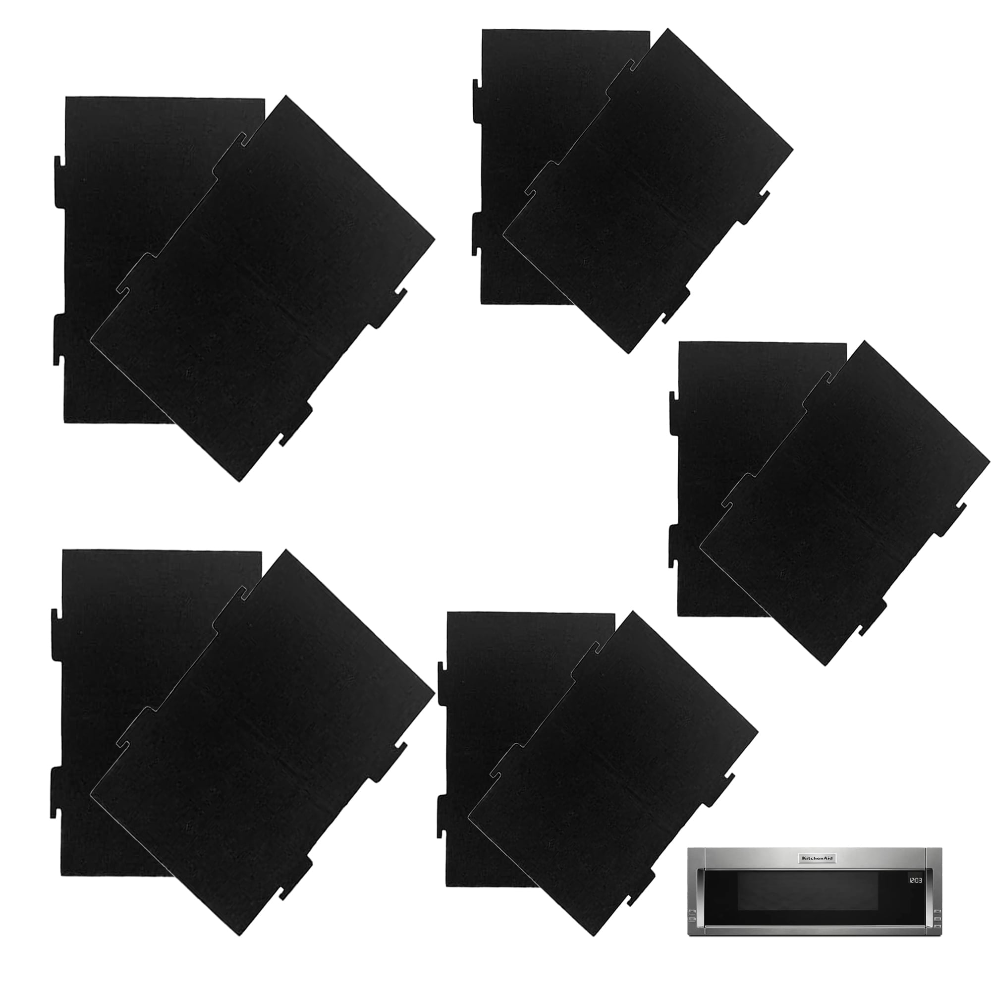 Delapan 10 Pack Activated Charcoal Replacment Filter fits W11282981 Whirlpool Microwave Part W11223147 Carbon Air Filters