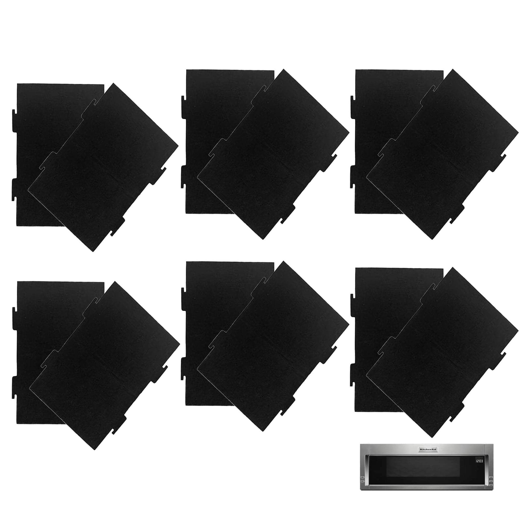 Delapan 12 Pack Activated Charcoal Replacment Filter fits W11282981 Whirlpool Microwave Part W11223147 Carbon Air Filters