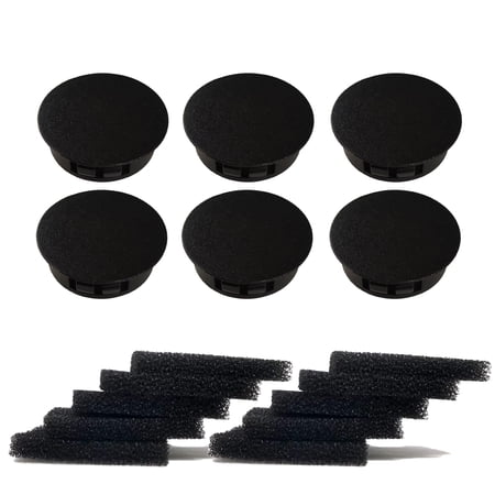 Delapan 12-Pack Pump Filter Sponge 6-Pack Black Plant Spacer Cover Compatible with AeroGarden Pumps Kit