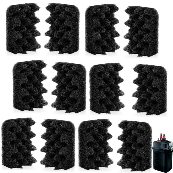Delapan Bio-Foam Filter Pads for Canister Filters and Fluval 404, 305, 306, 404, 405, 406 Aquarium Filter Media, 12 Pack