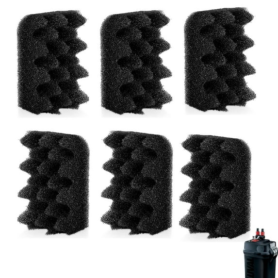 Delapan Bio-Foam Filter Pads for Canister Filters and Fluval 404, 305, 306, 404, 405, 406 Aquarium Filter Media, 6 Pack