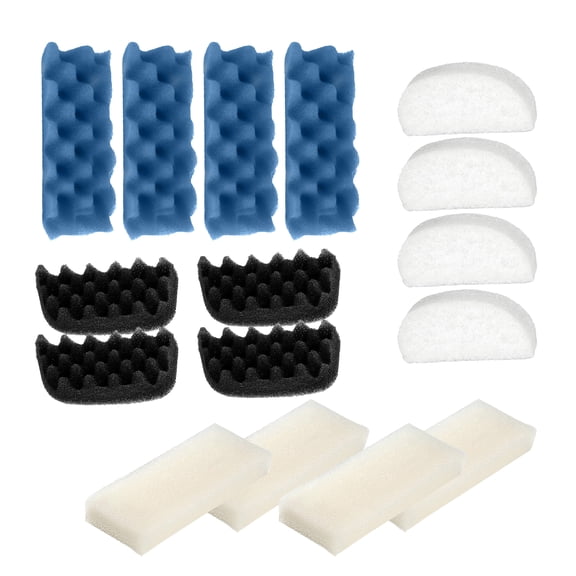 Delapan Bio Foam Max Inserts Quick-Clear Filter Pads Set Compatible with Canister Filters Fluval 206,207 Aquarium, 16 Pack