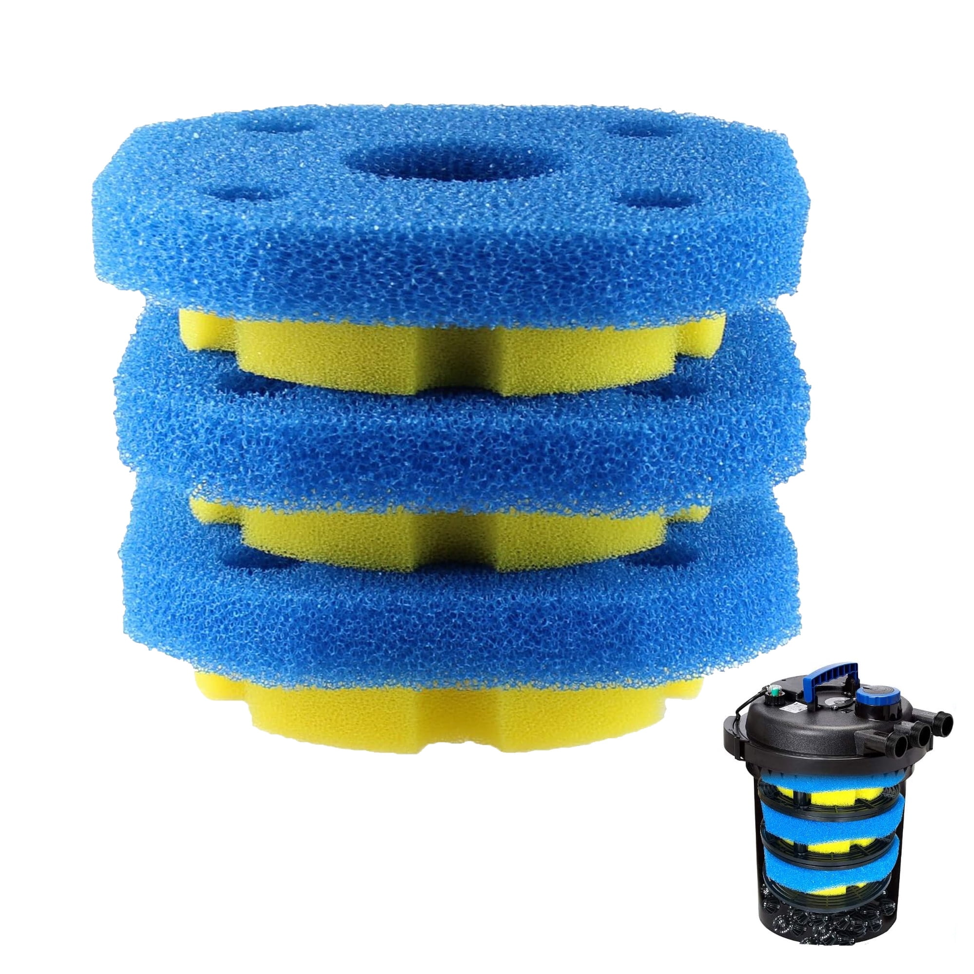 Delapan Coarse and Fine Pads,Sponge Pond Filter Pad Replacement for CPF-250 CPF-180 Pump filter, 6-Pack