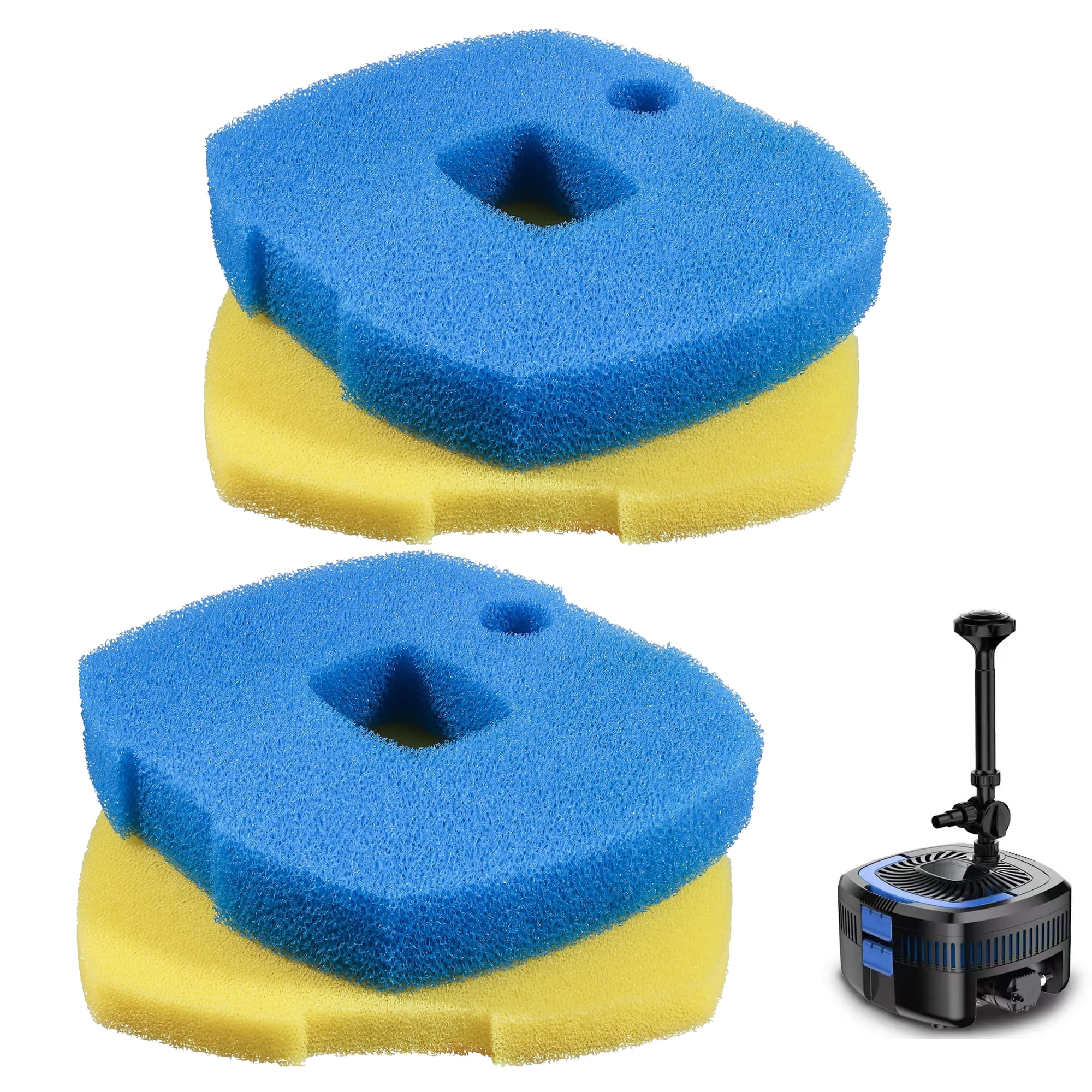 Delapan Coarse and Fine Pads,Sponge Pond Filter Pad Replacement for CUF-3800 CUF-5800 950/1370GPH, 4-Pack